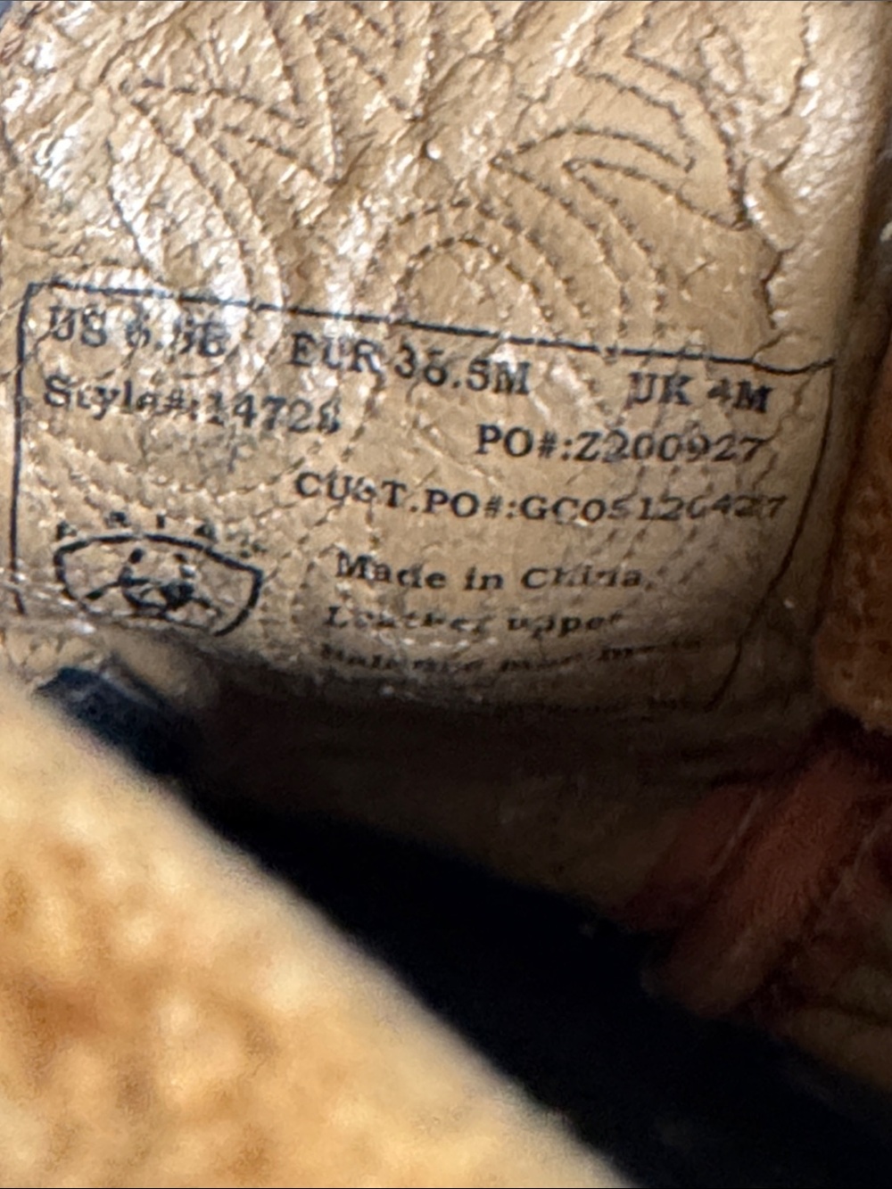 Women’s Fat Baby The Ariat Original Ostrich Print Size 6.5B - Picture 9 of 11